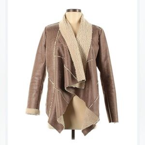 Forever 21 faux shearling drape jacket